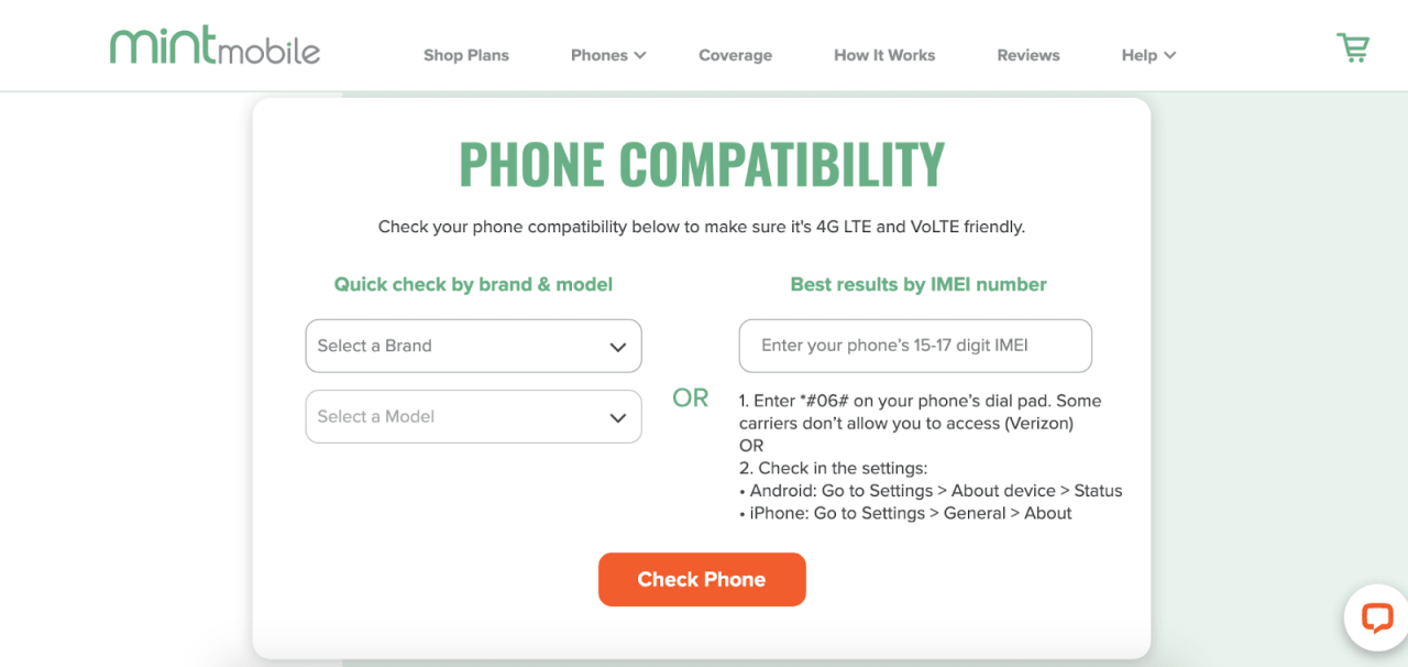 Mint Mobile Review: My Experience Researching Mint Mobile - Phone compatibility