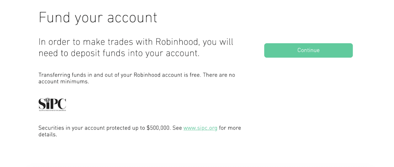Robinhood Review: My Experience As A Beginning Investor - Fund your account
