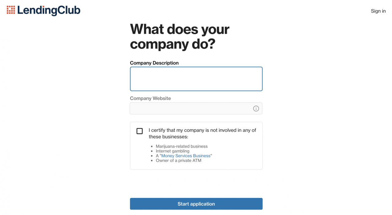 My Experience Reviewing LendingClub Tailored Business Checking Account - Company description and website