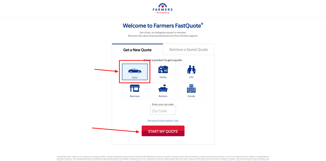 Farmers Insurance Review - Application step 2