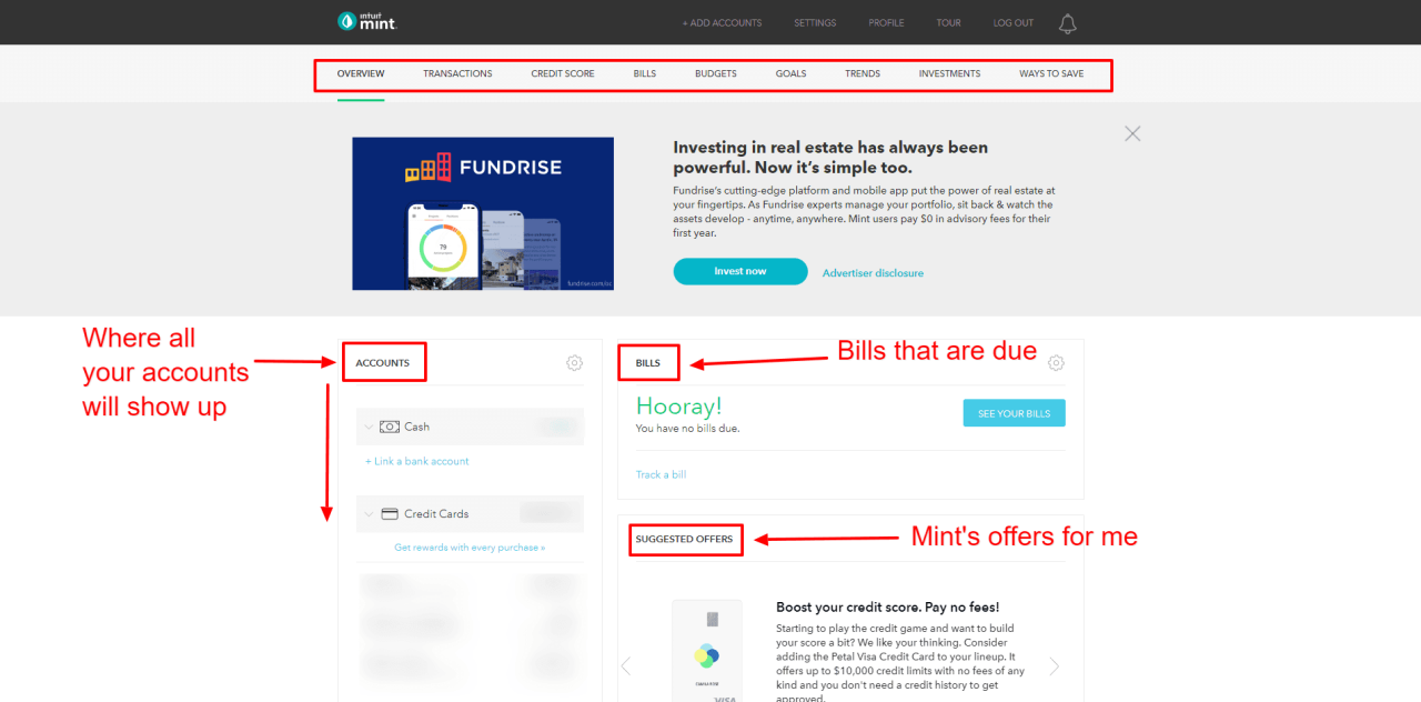  Mint Online Budgeting Review - REWRITE - Mint Dashboard