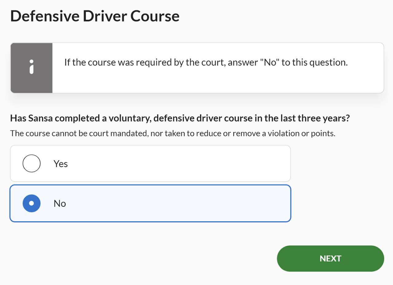 Will Taking A Defensive Driving Class Save You Money On Auto Insurance? - Defensive driver quote question