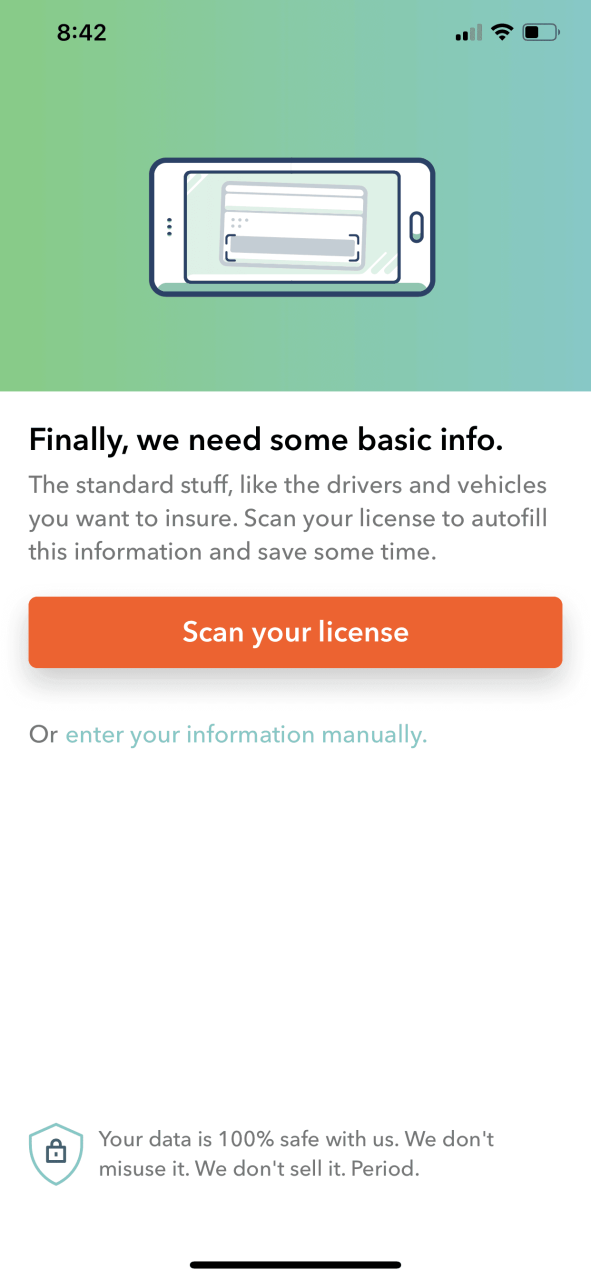 Root Car Insurance Review - Scan your license